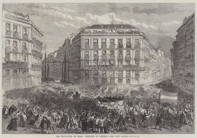 Die Revolution in Spanien, Einzug von General Prim in Madrid von Sir John Charles Robinson